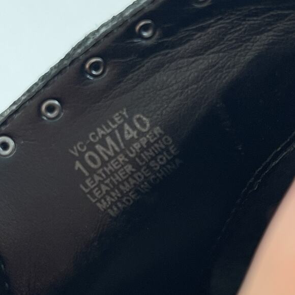 Vince Camuto Calley Leather Studded Harness Ankle Boots Black Booties Size 10 - Picture 11 of 11